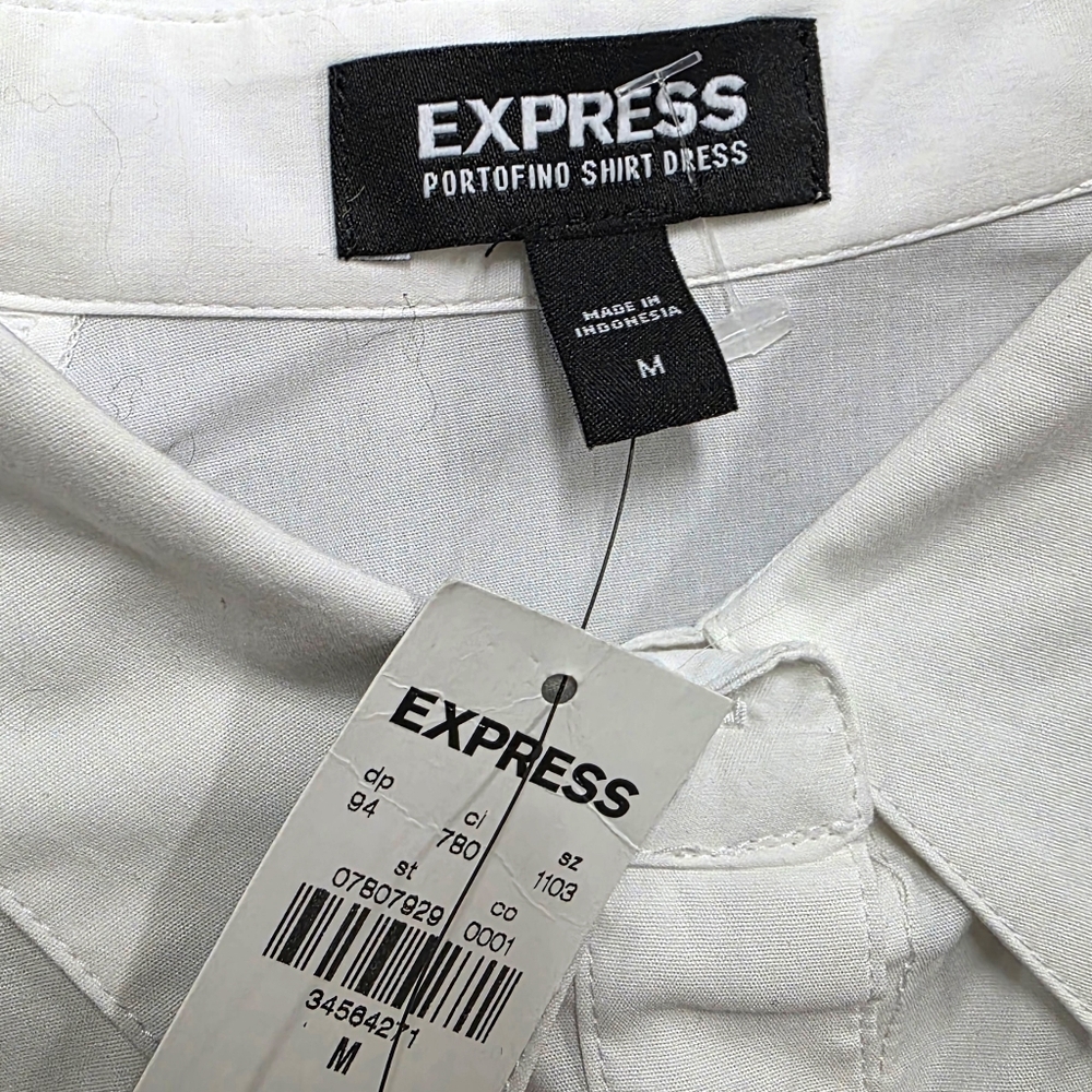 EXPRESS Boyfriend Poplin Mini Portofino Shirt Dress - Picture 11 of 16